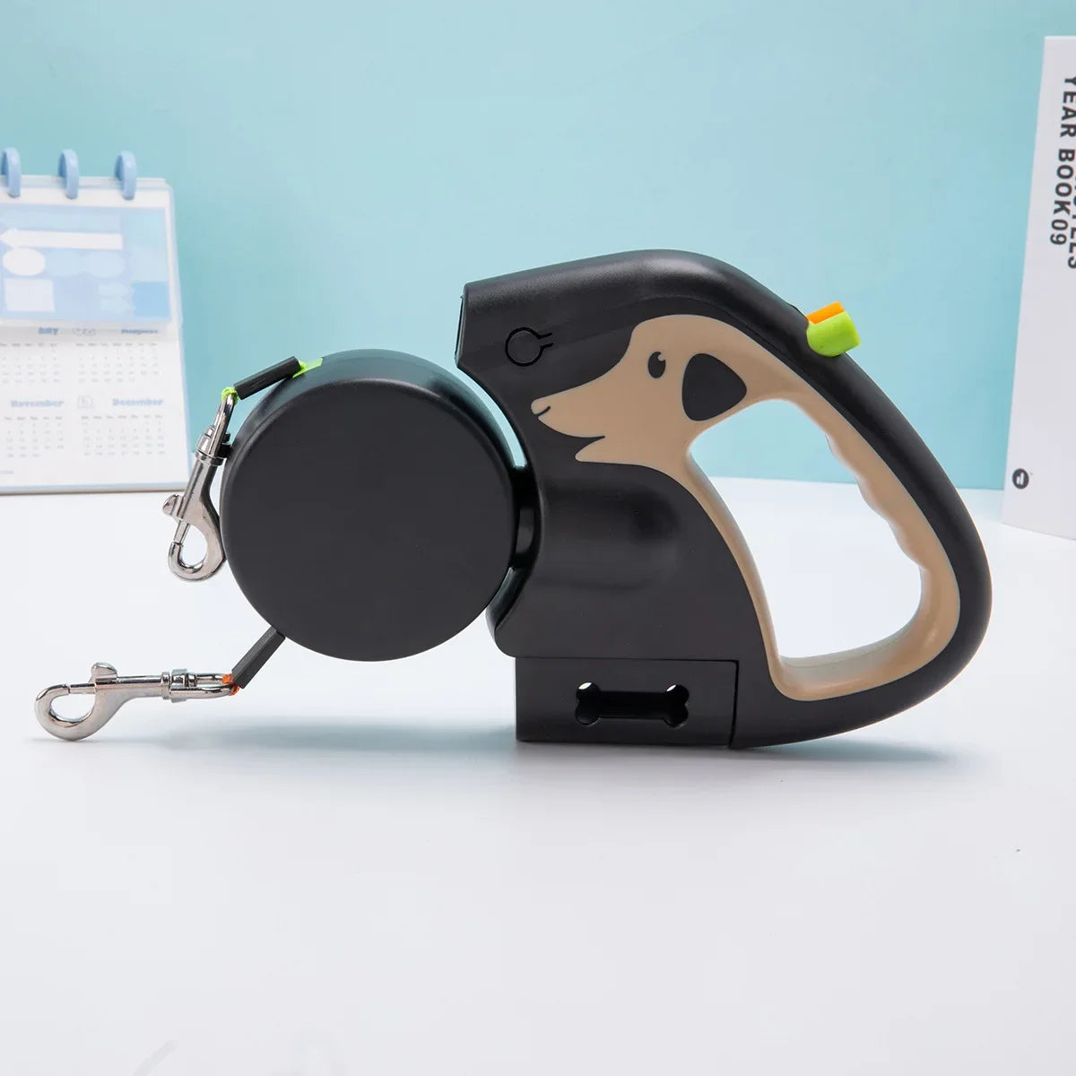 Portable Rotating Pet Leash for 2 Dogs, Double End Leash, Light Retractabl.e Roulette, Walking Supplies