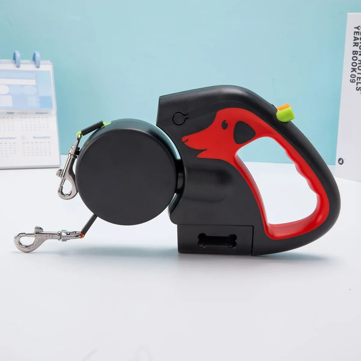 Portable Rotating Pet Leash for 2 Dogs, Double End Leash, Light Retractabl.e Roulette, Walking Supplies