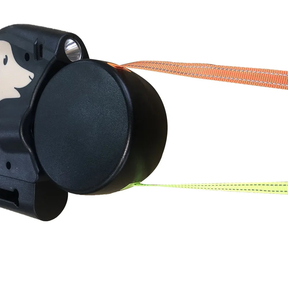 Portable Rotating Pet Leash for 2 Dogs, Double End Leash, Light Retractabl.e Roulette, Walking Supplies