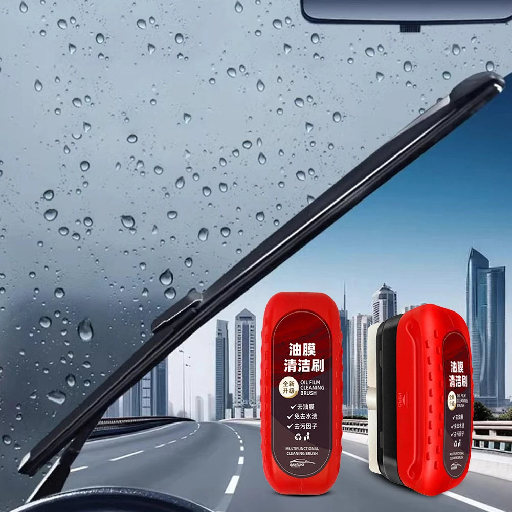 Car Window Glass Cleaner Removes Dirt Car Glass Sponge Cleaning Brush Glass Oil Film Cleaning Brush Car Glass Oil Film Wiping