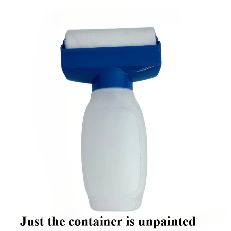Reusable paint roller brush, wall repair and decoration tool, refillable bottle dispenser, container only, without paint