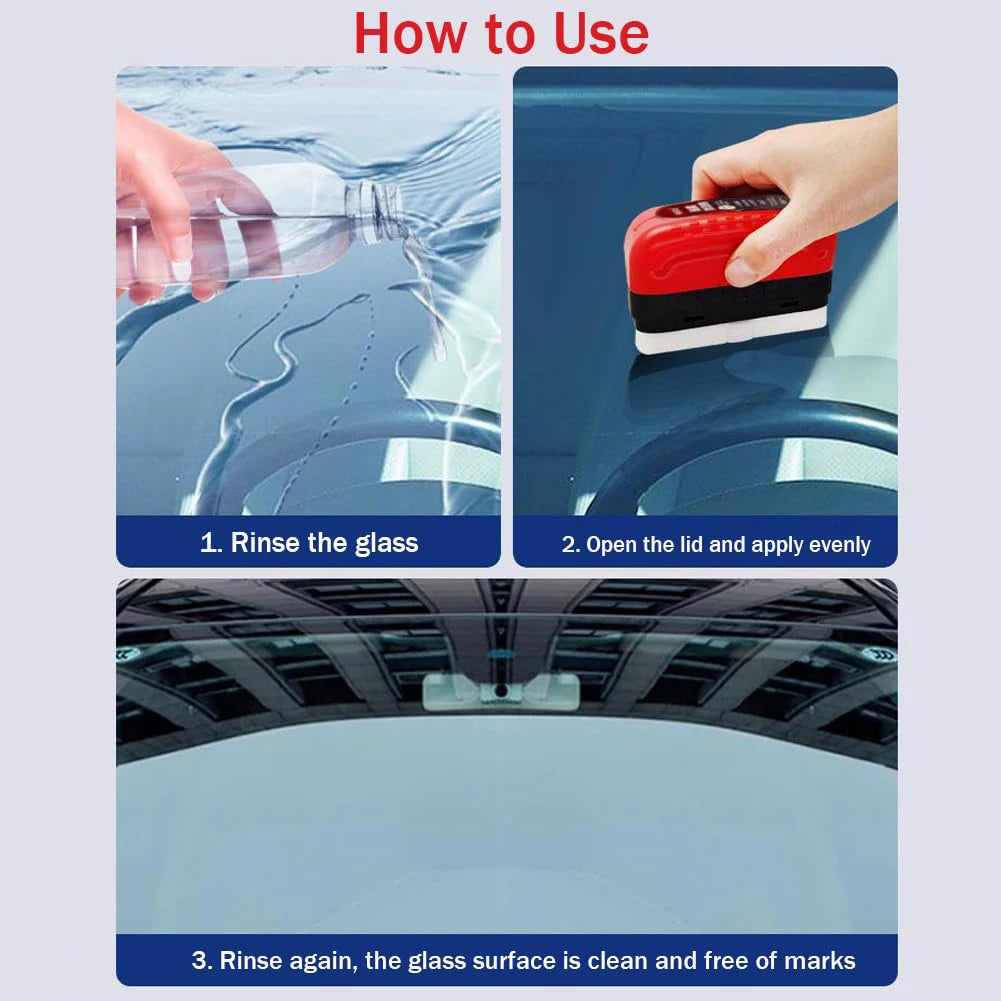 Car Window Glass Cleaner Removes Dirt Car Glass Sponge Cleaning Brush Glass Oil Film Cleaning Brush Car Glass Oil Film Wiping
